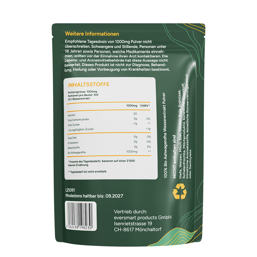 Kami Ashwagandha Pulver Inhaltsstoffe