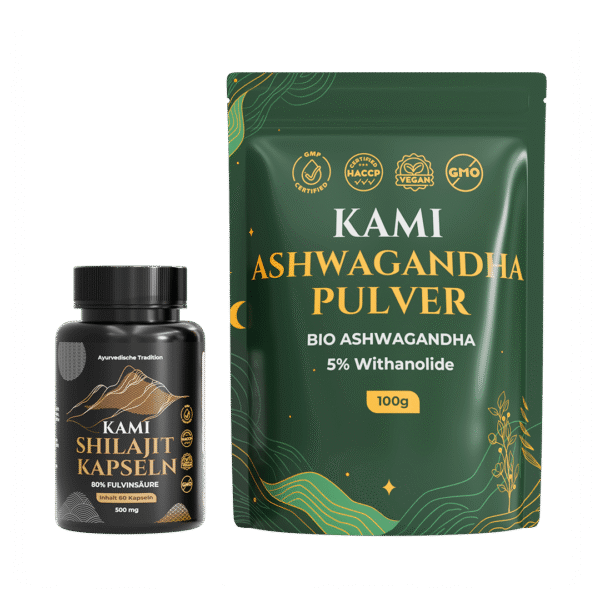 Kami Ashwagandha Pulver + Shilajit Kapseln Set