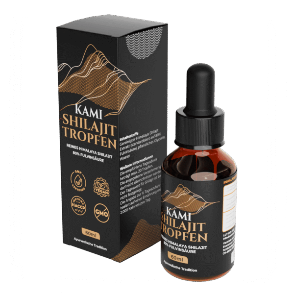 Kami Shilajit Tropfen 60ml mit 80% Fulvinsäure