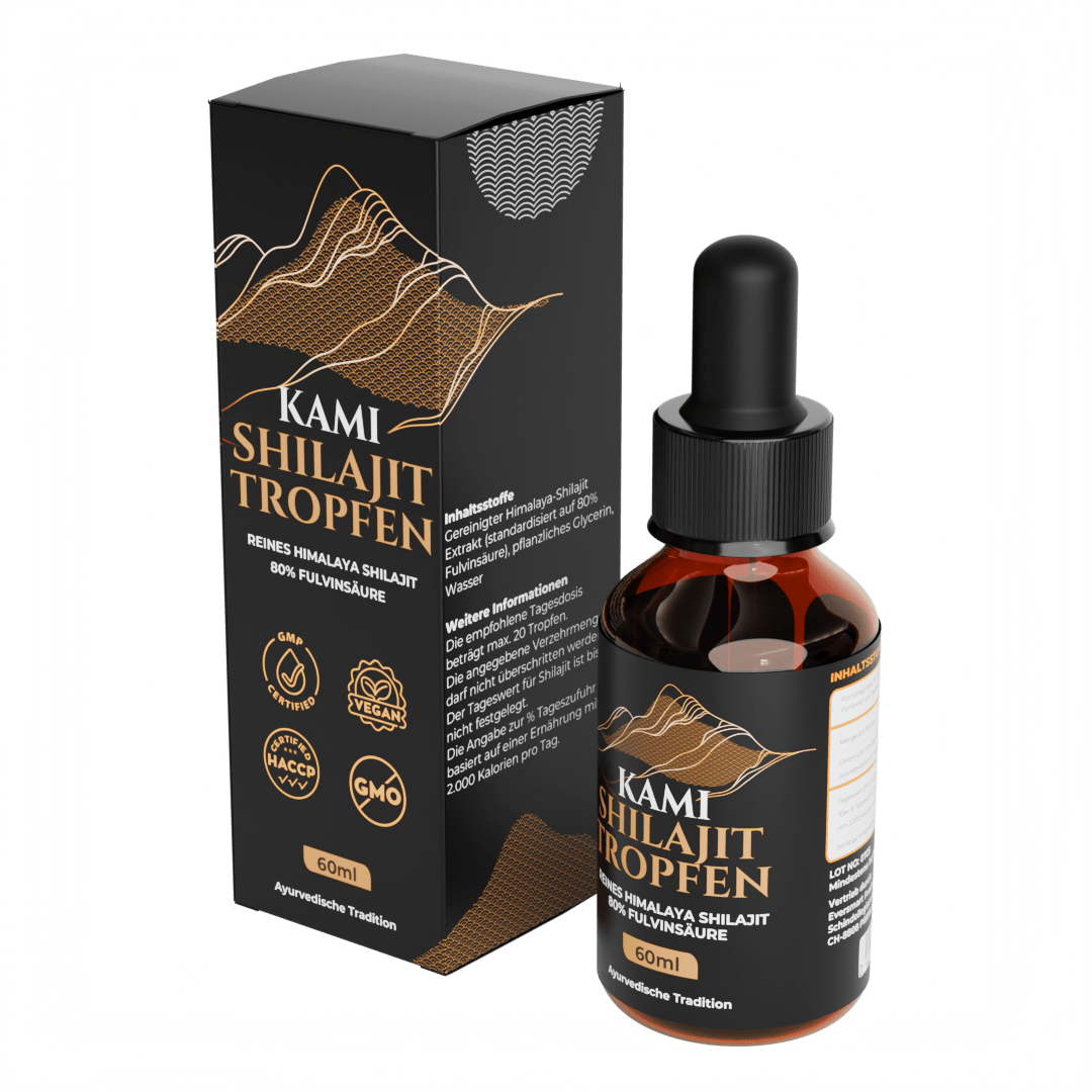 Kami Shilajit Tropfen 60ml mit 80% Fulvinsäure
